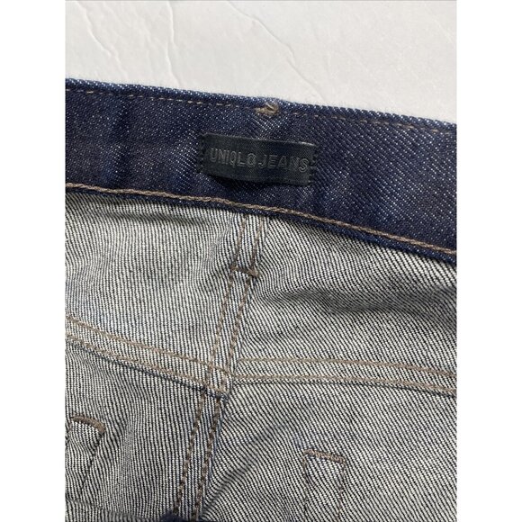 Uniqlo Jeans Mens 29x34 Dark Blue Denim Jeans Ankle Selvage Selvedge - Picture 5 of 9